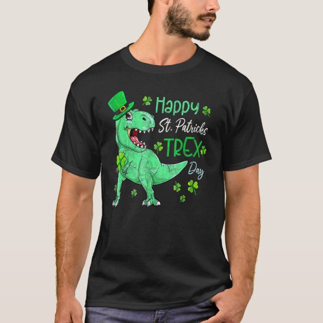 Dinosaur Leprechaun Happy St Pat T-Rex St Patrick' T-Shirt (Vorderseite)
