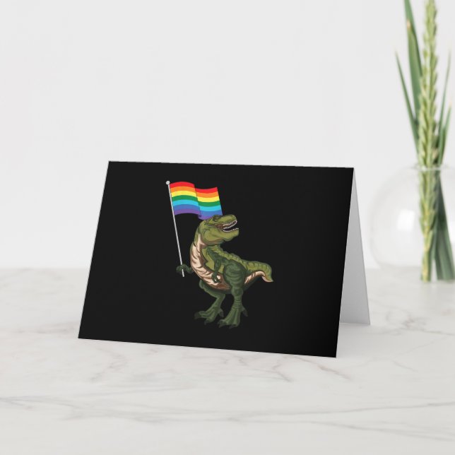 Dinosaur LGBT Gay Lesbian Transgender Nonbinary Karte (Vorderseite)