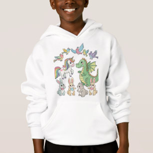 Dinosaur Licorne Amis Enfant Sweat à Capuche