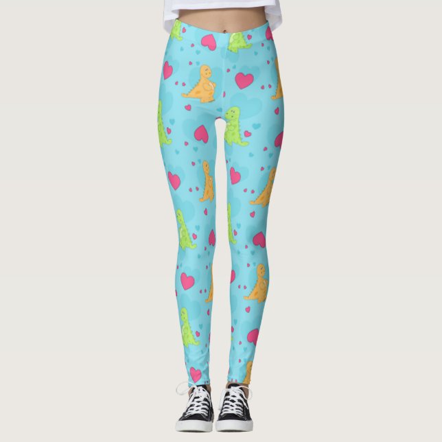 Dinosaur-Liebe Leggings (Vorderseite)
