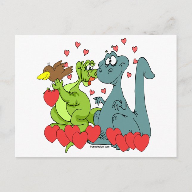 Dinosaur-Liebe Postkarte (Vorderseite)