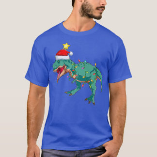 Dinosaur Lighting Xmas Tree Matching Dinosaur Chri T-Shirt