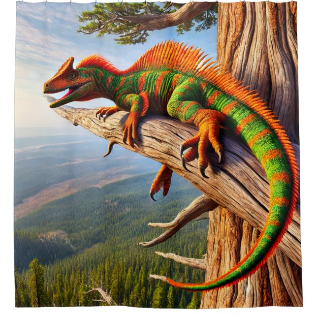 Dinosaur Lizard Duschvorhang (Vorderseite)