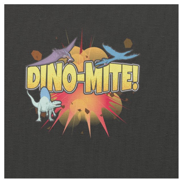 Dinosaur Lover Dynamite Dino-mite Pun Stoff (Nahaufnahme)