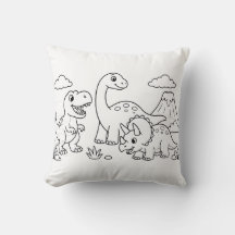 Dinosaur Malbuch Kissen | Kinderzimmer Dekoration