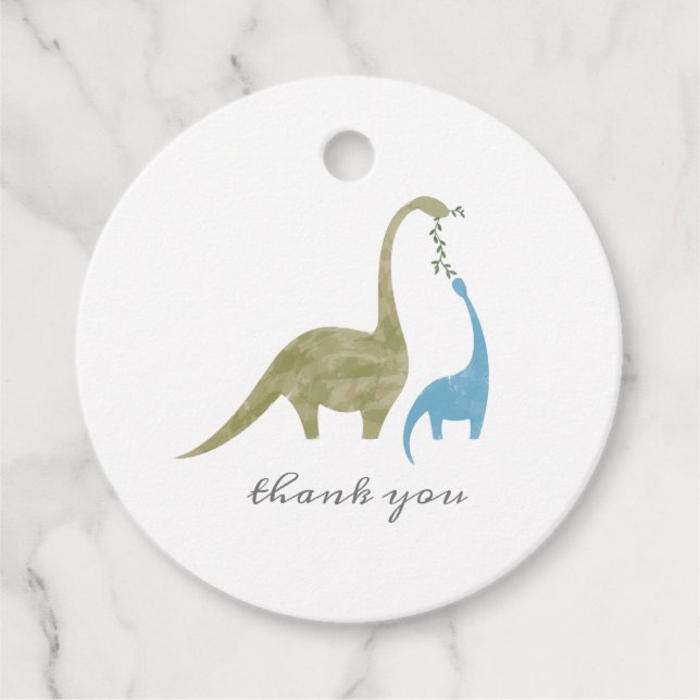 Dinosaur Mama und Baby Dusche Geschenkanhänger (Vorderseite)
