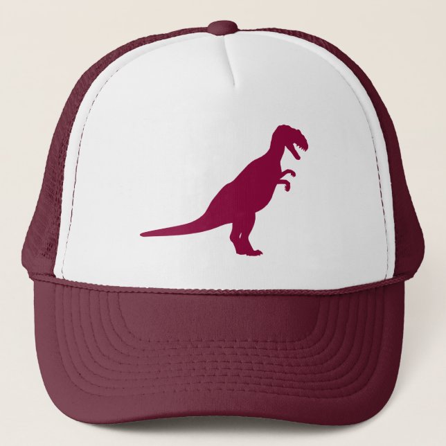 Dinosaur Maroon Truckerkappe (Vorderseite)