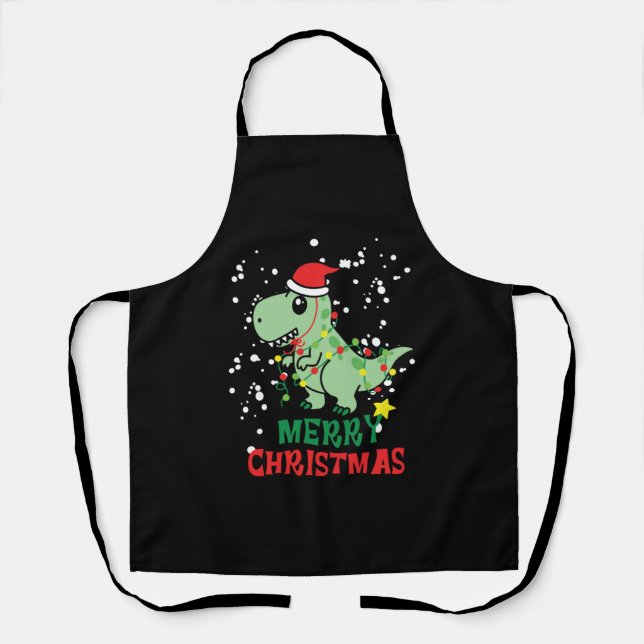 Dinosaur Merry Christmas Schürze (Vorderseite)