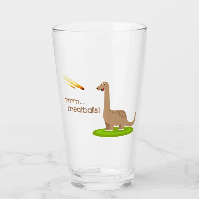 Dinosaur Meteor Meatballs Glas (Vorderseite)