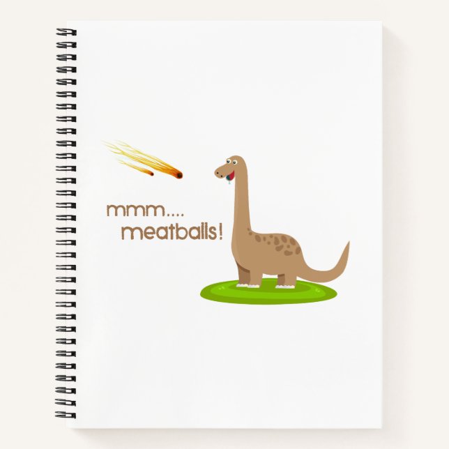 Dinosaur Meteor Meatballs Notizbuch (Vorderseite)