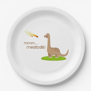 Dinosaur Meteor Meatballs Pappteller