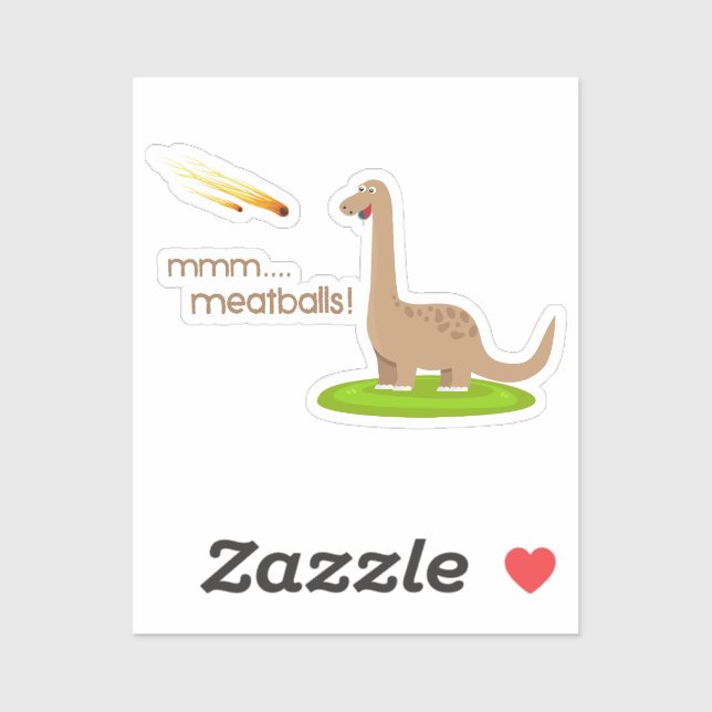 Dinosaur Meteor Meatballs Rechtecker Sticker (Blatt)