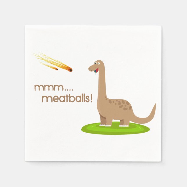 Dinosaur Meteor Meatballs Serviette (Vorderseite)