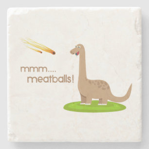 Dinosaur Meteor Meatballs Steinuntersetzer