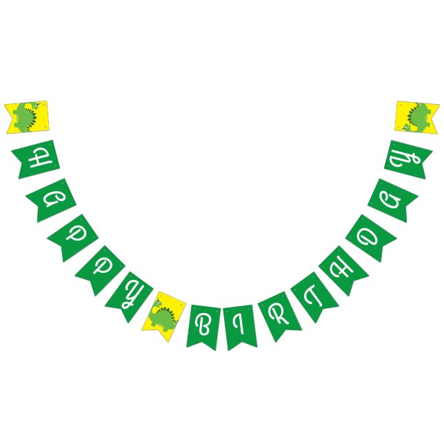 Dinosaur mignon Bannière de Bunting Anniversaire (Tout)