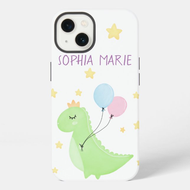 Dinosaur mit Ballons  iPhone Hülle (Rückseite)