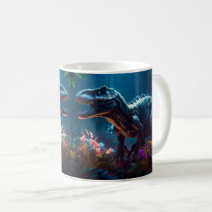 Dinosaur mit farbenfroher prähistorischer• Spaß fü Kaffeetasse