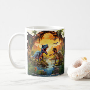 Dinosaur mit farbenfroher Vorgeschichte• Lustiger Kaffeetasse