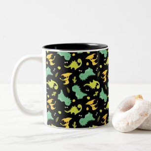 Dinosaur mit farbenfroher Vorgeschichte• Lustiger  Zweifarbige Tasse