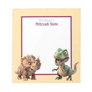 Dinosaur Mitzvah Note Garçons Bloc-notes
