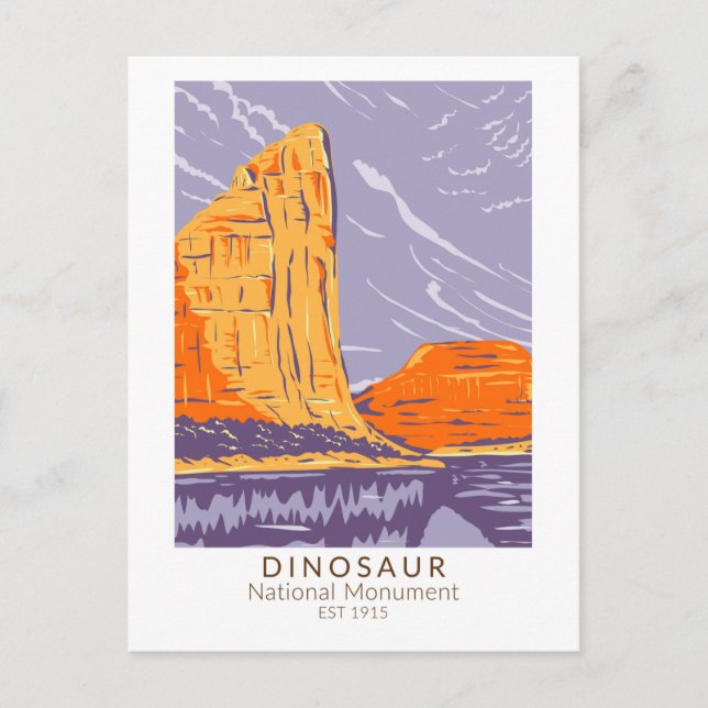 Dinosaur-Nationaldenkmal Vintag Postkarte (Vorderseite)