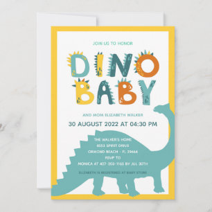 Dinosaur-Neugeborener-Baby-Junge-Party  Einladung