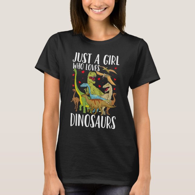 Dinosaur Nur Ein Mädchen Das Dinosaurier Liebt Bra T-Shirt (Vorderseite)
