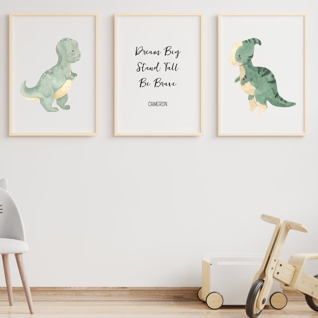 Dinosaur Nursery Art, Texte personnalisé Nom des e (Créateur téléchargé)