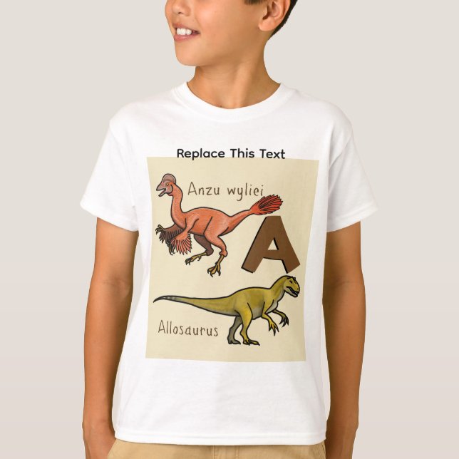 Dinosaur oder prähistorisches Tier Buchstabe A T-Shirt (Vorderseite)