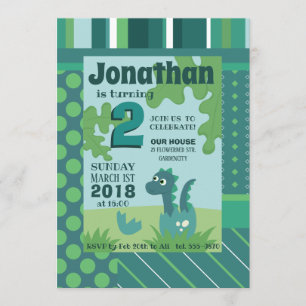Dinosaur oeuf garçon anniversaire invitation