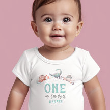 Dinosaur One-A-Saurus 1. Geburtstag Baby T - Shirt