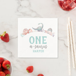 Dinosaur One-A-Saurus 1. GeburtstagsBaby Serviette
