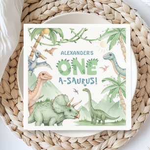 Dinosaur One-A-Saurus 1. Geburtstagsparty-Papier Serviette