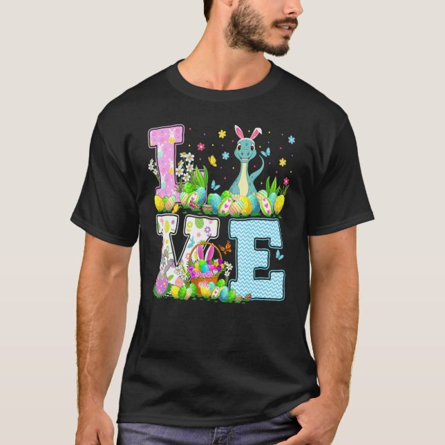Dinosaur Ostereier Jagd Liebe Dinosaurier Osterson T-Shirt (Vorderseite)