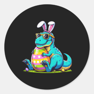 Dinosaur Ostern Hase Ei Glücklicher Ostrawr T Rex  Runder Aufkleber