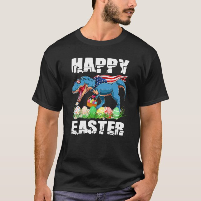 Dinosaur Osterpajamas Rex Ostereier Kleinkinder B T-Shirt (Vorderseite)