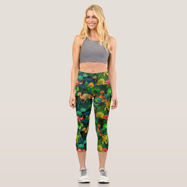 Dinosaur Park Capri Leggings (Vorderseite)