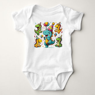 Dinosaur-Party Baby Strampler