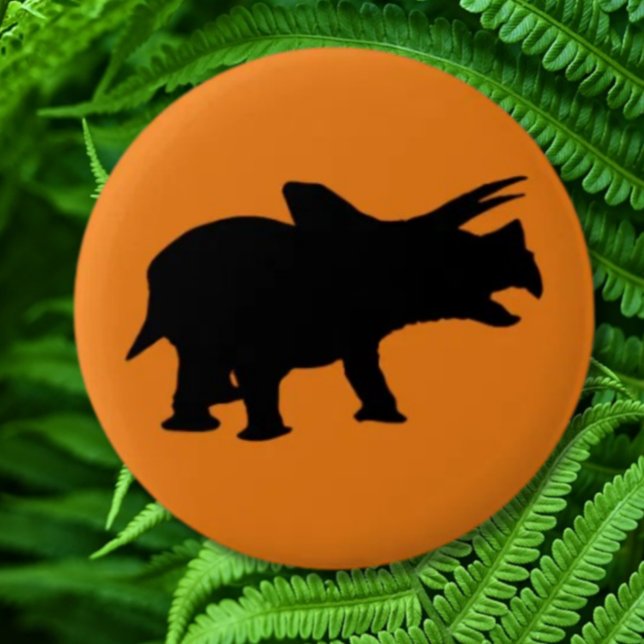Dinosaur Party Orange Button (Fun Dinosaur Party Ideas)