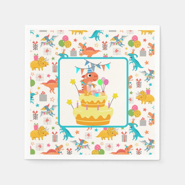 Dinosaur-Party Serviette (Vorderseite)