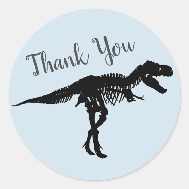 Dinosaur Party Tyrannosaurus RexDanke Stickers (Vorderseite)