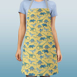 Dinosaur Pattern Schürze<br><div class="desc">Viele blaue Saurier, Tyrannosaurus rex, Spinosaurus, Stegosaurus, Diplodocus und Triceratops. Ideal für sowohl Fleischfresser als auch Herbivoren.</div>