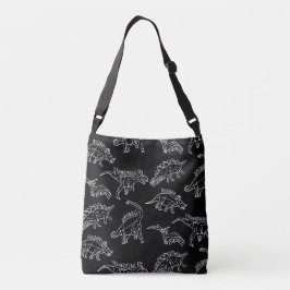 Dinosaur Pattern Silhouette Crossbody Bag Tragetaschen Mit Langen Trägern