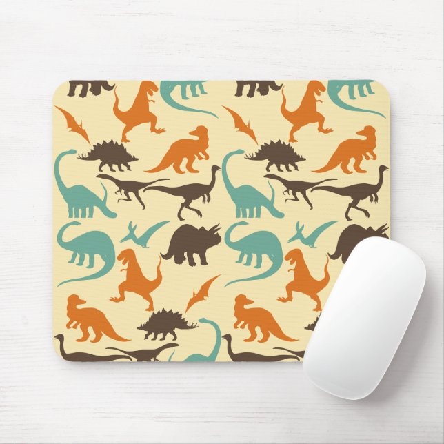 Dinosaur Pattern Silhouette Mousepad (Mit Mouse)