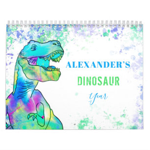 Dinosaur personalisierter Bunter Kinderkalender Kalender