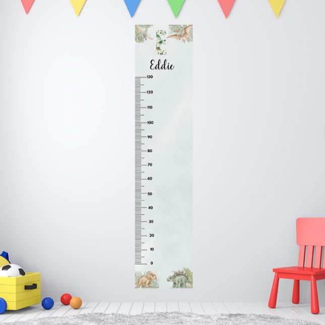 Dinosaur Personalized Name Monogram E Growth Chart Poster (Von Creator hochgeladen)