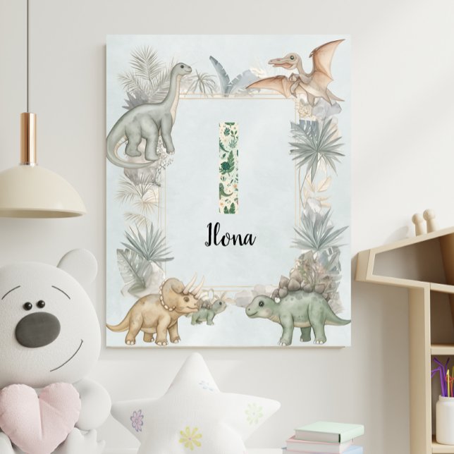 Dinosaur Personalized Name Monogram I Nursery Poster (Von Creator hochgeladen)