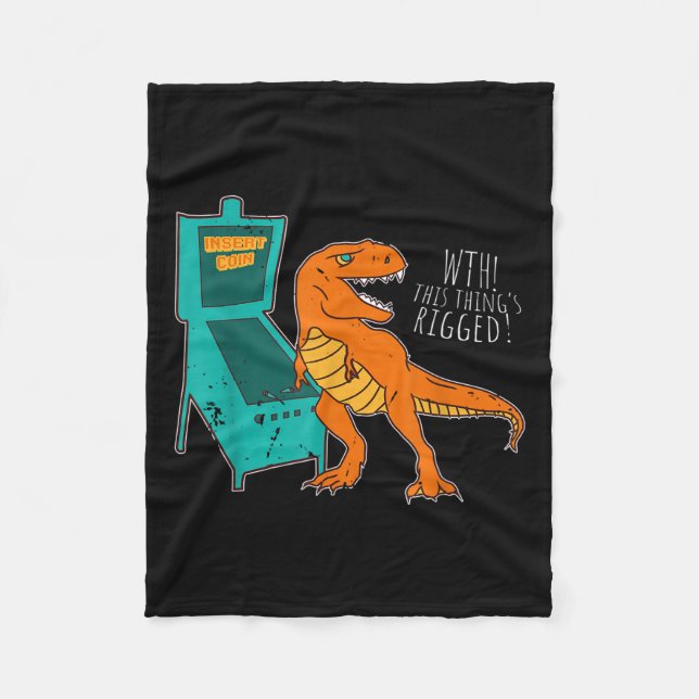 Dinosaur Pinball Wizard Arcade Machine Player Pict Fleecedecke (Vorderseite)