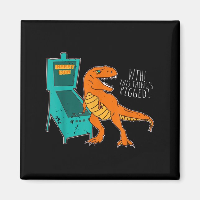 Dinosaur Pinball Wizard Arcade Machine Player Pict Magnet (Vorne)