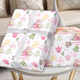 Dinosaur Pink Pastel Niedlich Mädchen Geburtstagsn Geschenkpapier